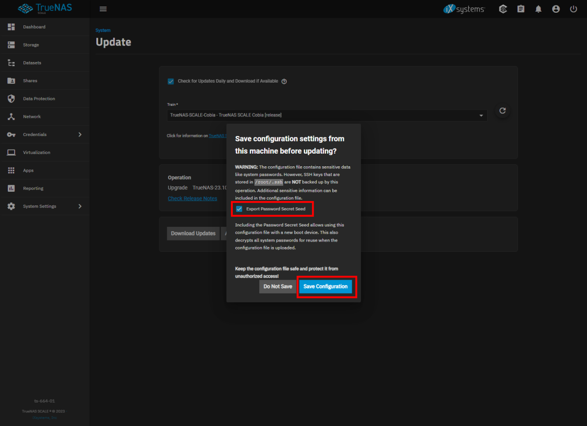 Save Configuration
