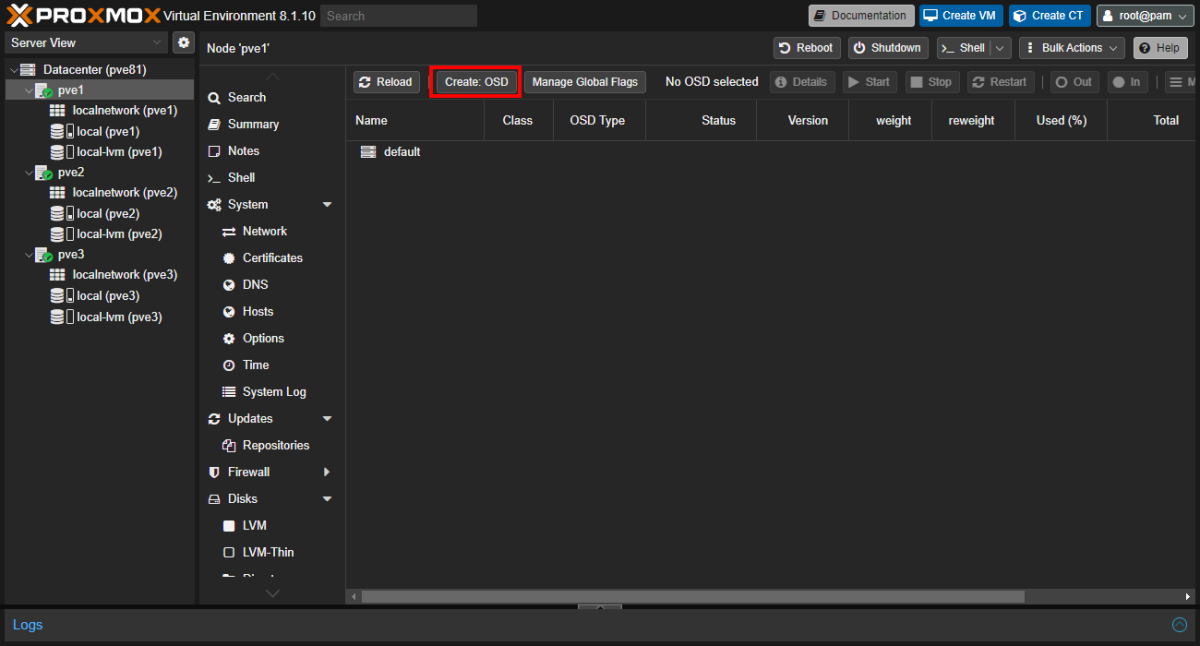 Create: Ceph OSD