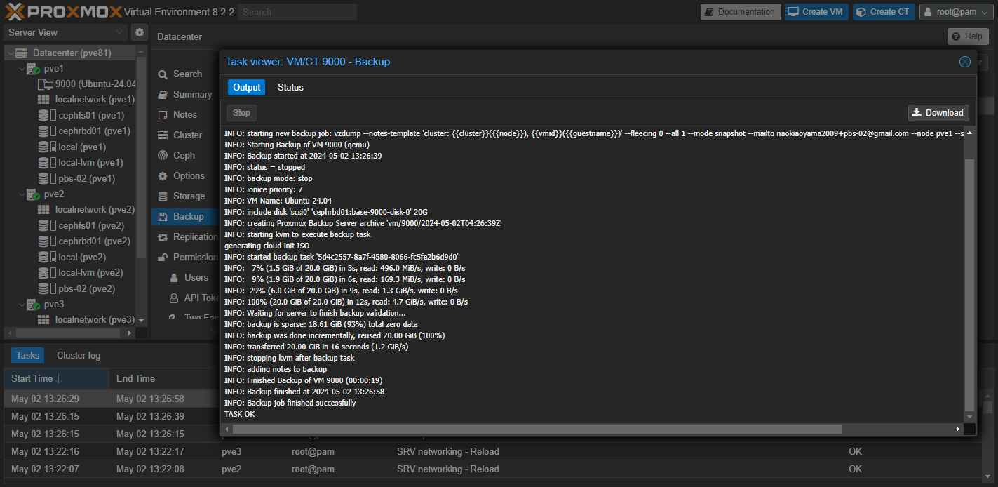 Backup logs