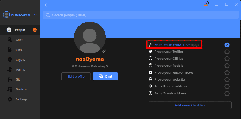 Featured image of post Keybase に Ed25519/NIST p521 の秘密鍵を登録する方法