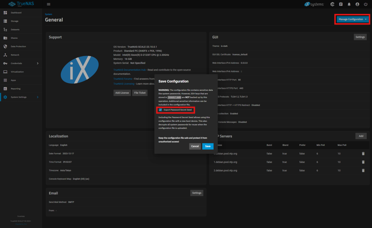 System Settings / General