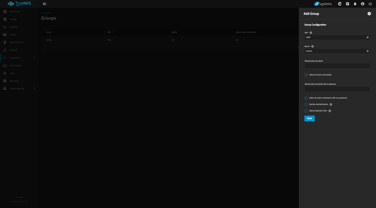 Credentials / Groups