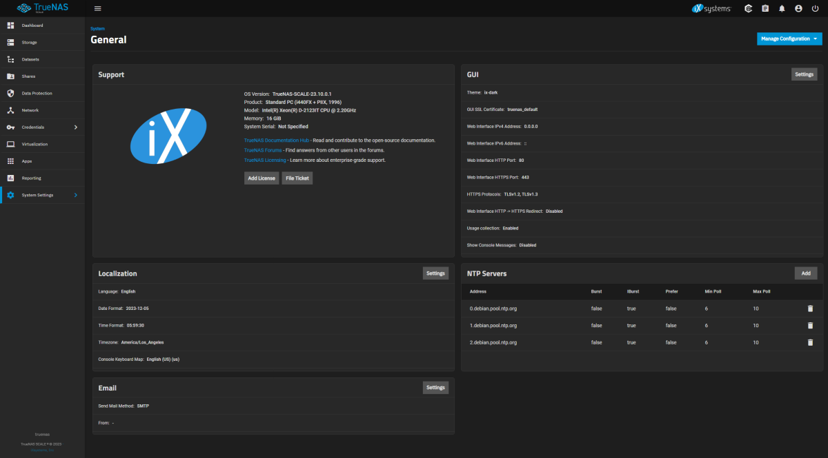 System Settings / General