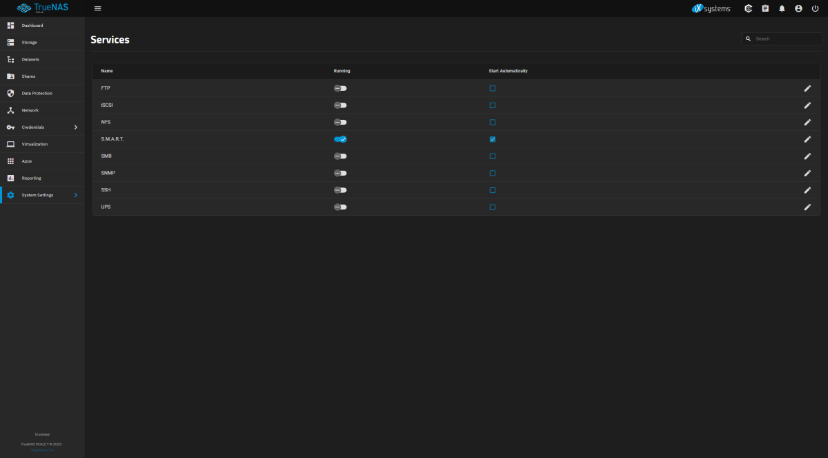 System Settings / Services