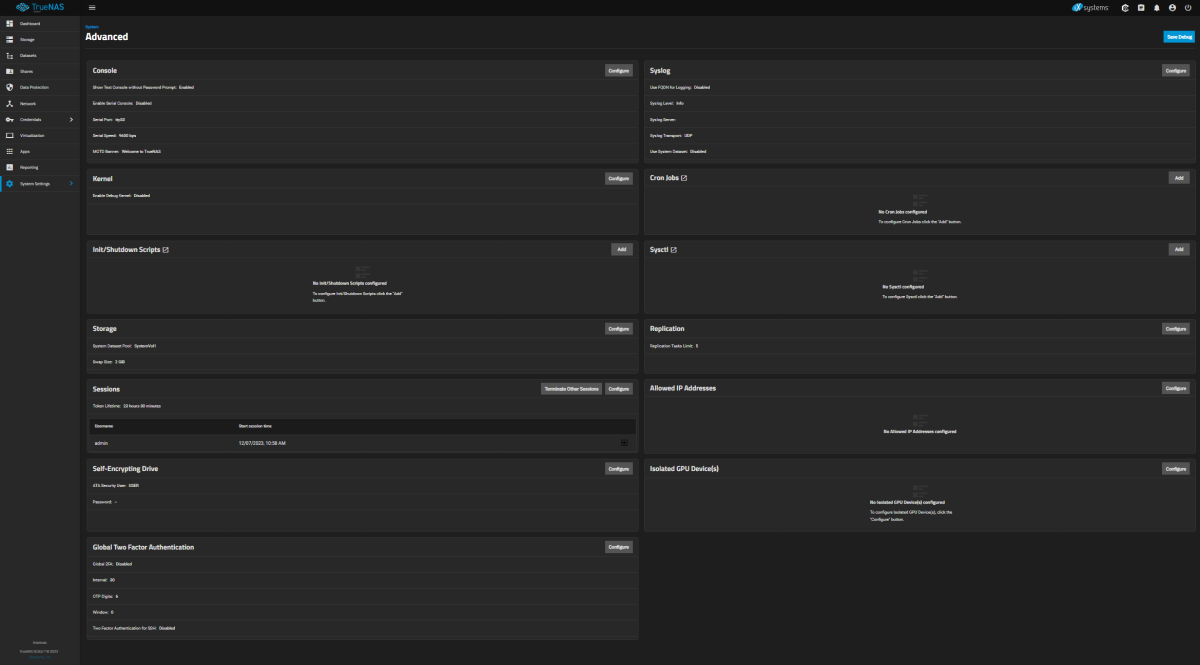 System Settings / Advanced